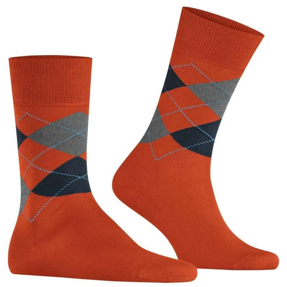 Burlington Men's Socks^Orange Manchester Socks