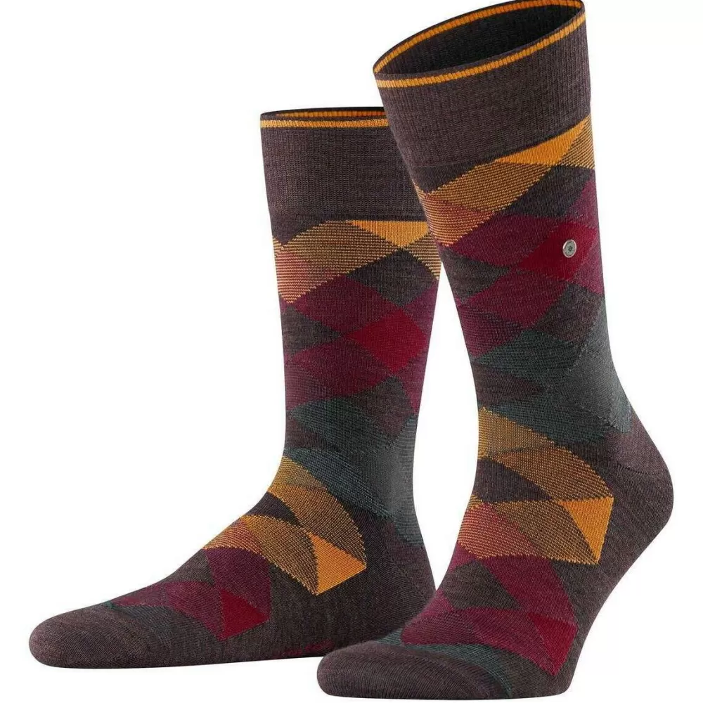 Burlington Men's Socks^Pink Newcastle Melange Socks