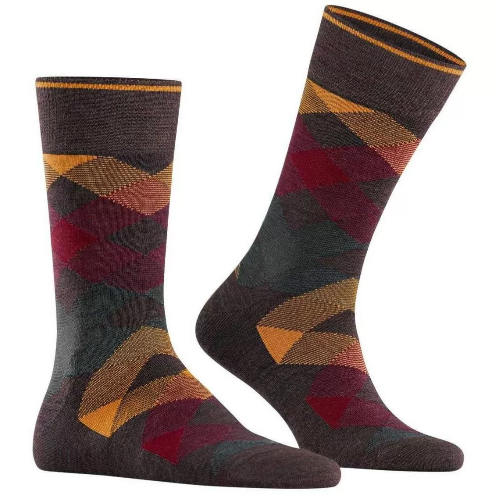 Burlington Men's Socks^Pink Newcastle Melange Socks