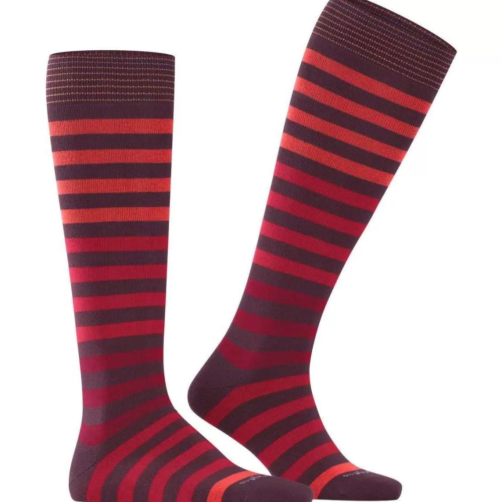 Burlington Men's Socks^Red Blackpool Knee High Socks