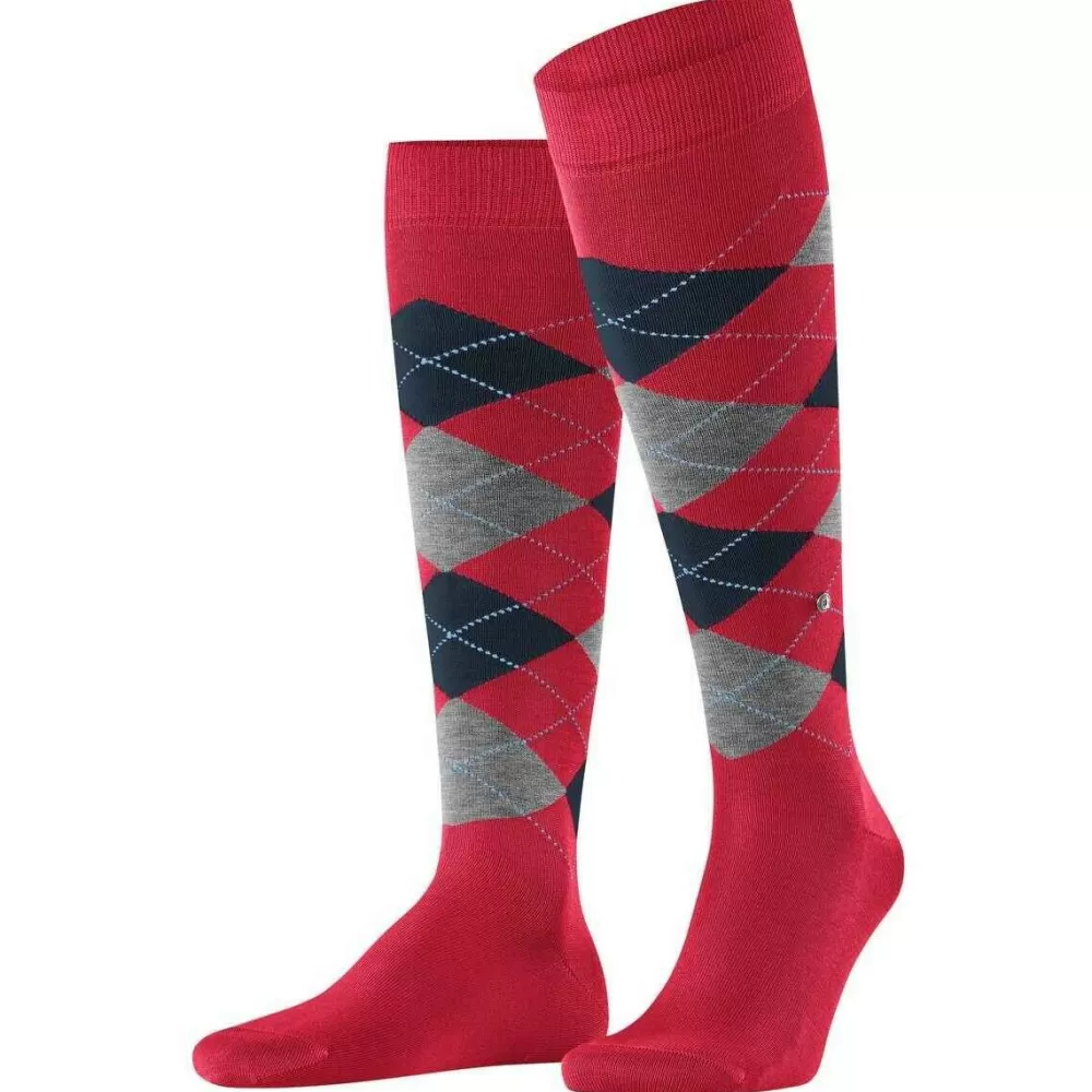 Burlington Men's Socks^Red Manchester Knee High Socks