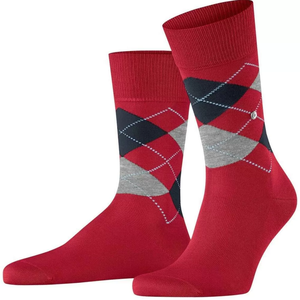 Burlington Men's Socks^Red Manchester Socks
