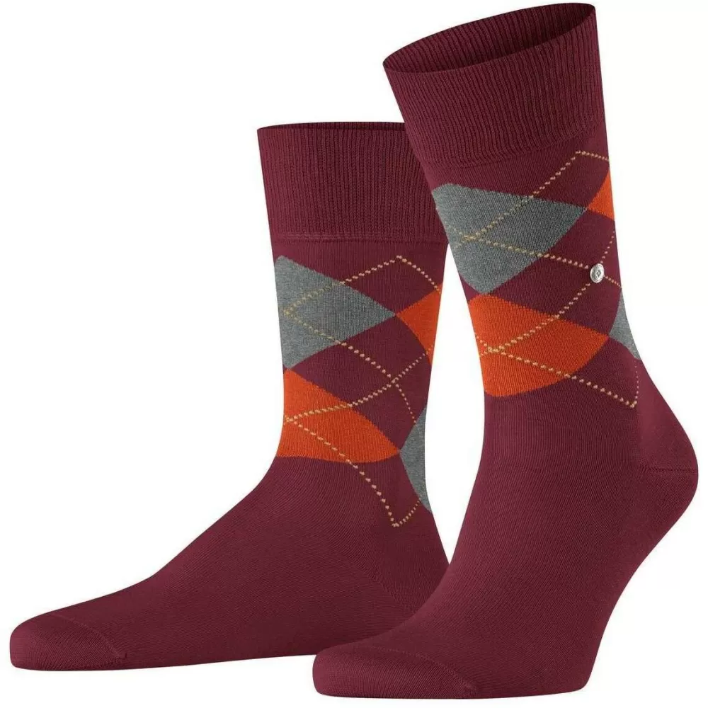 Burlington Men's Socks^Red Manchester Socks