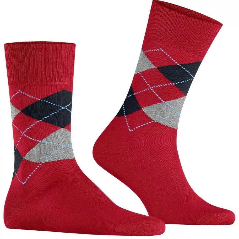 Burlington Men's Socks^Red Manchester Socks