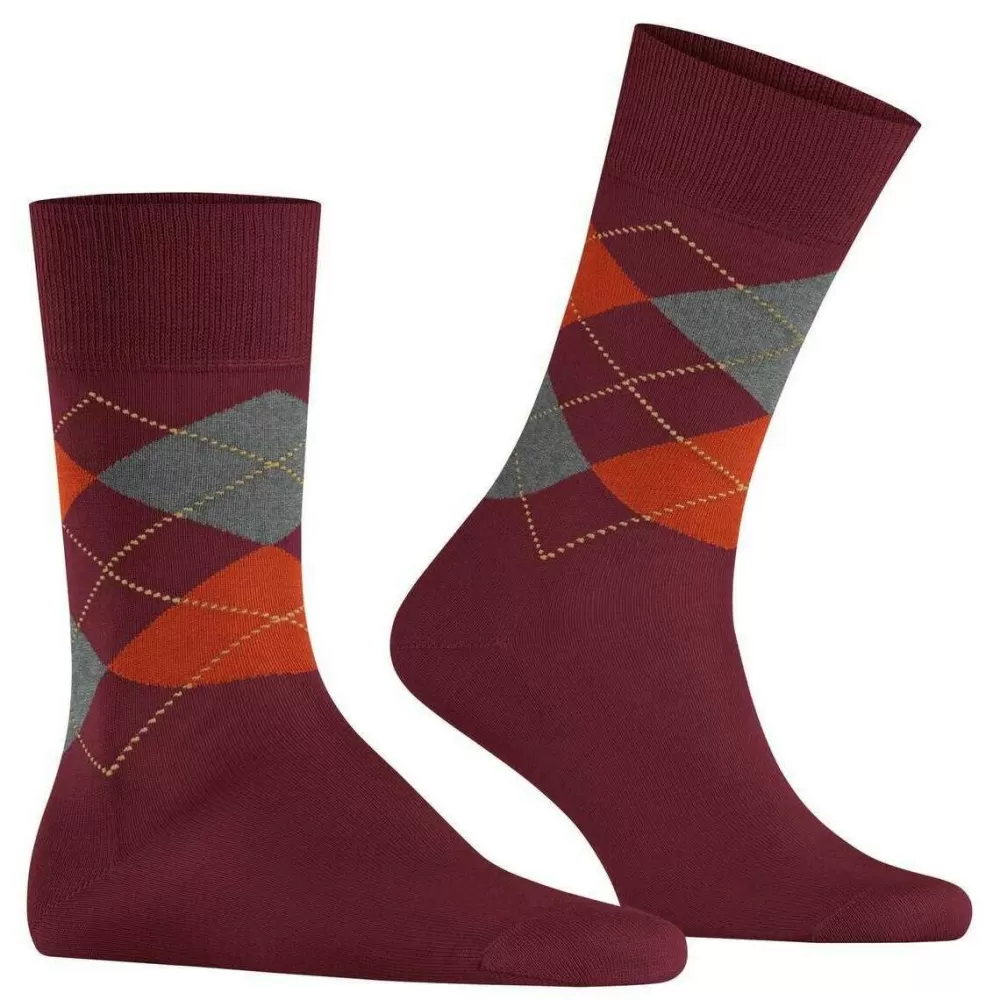 Burlington Men's Socks^Red Manchester Socks