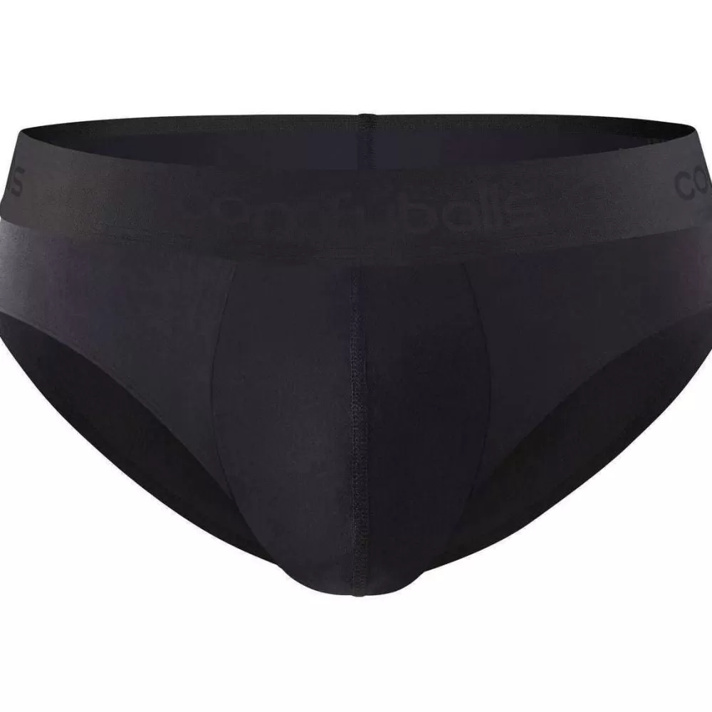 Comfyballs Men's Underwear^Black Cotton 2 Pack Brief