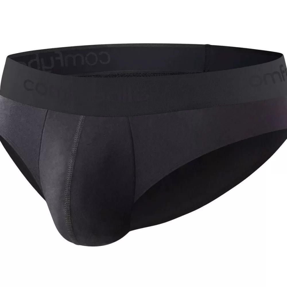 Comfyballs Men's Underwear^Black Cotton 2 Pack Brief