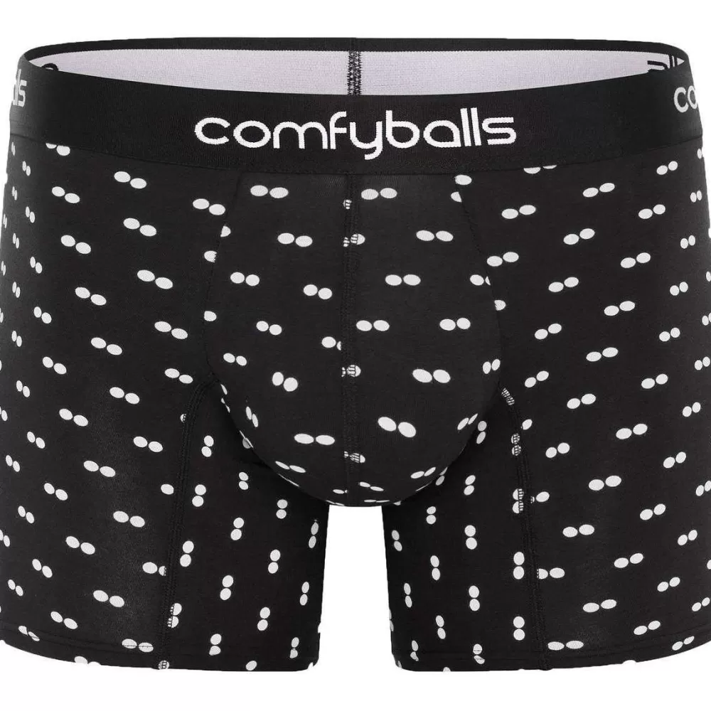 Comfyballs Men's Underwear^Black Cotton Long Boxer
