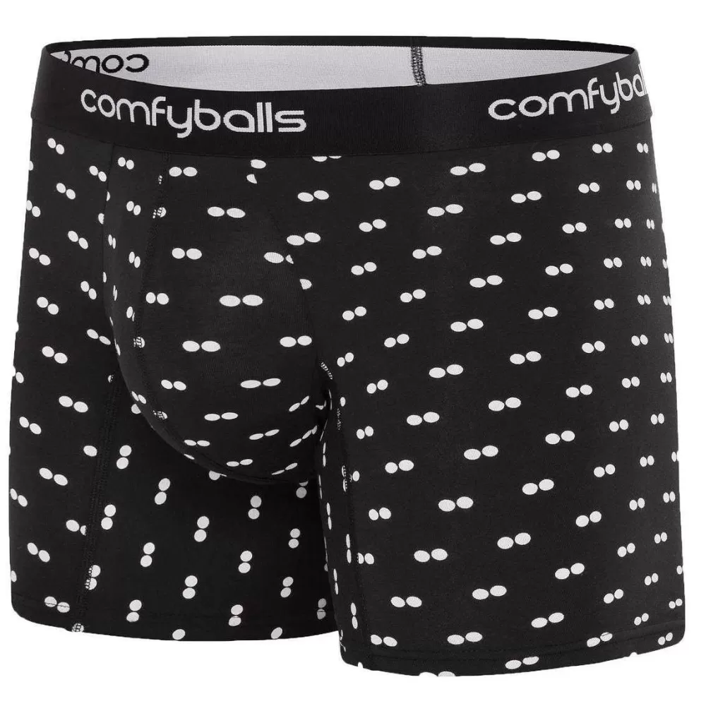 Comfyballs Men's Underwear^Black Cotton Long Boxer