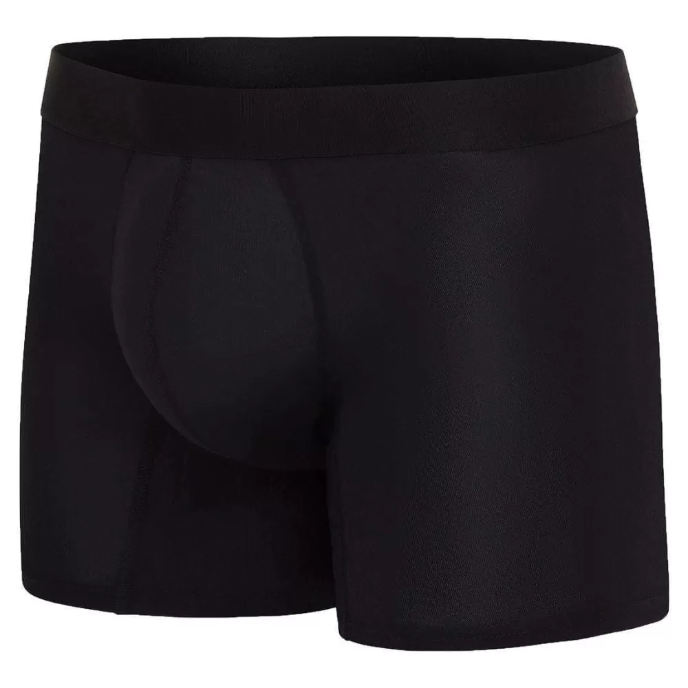 Comfyballs Men's Underwear^Black No Show Cotton Long Boxer