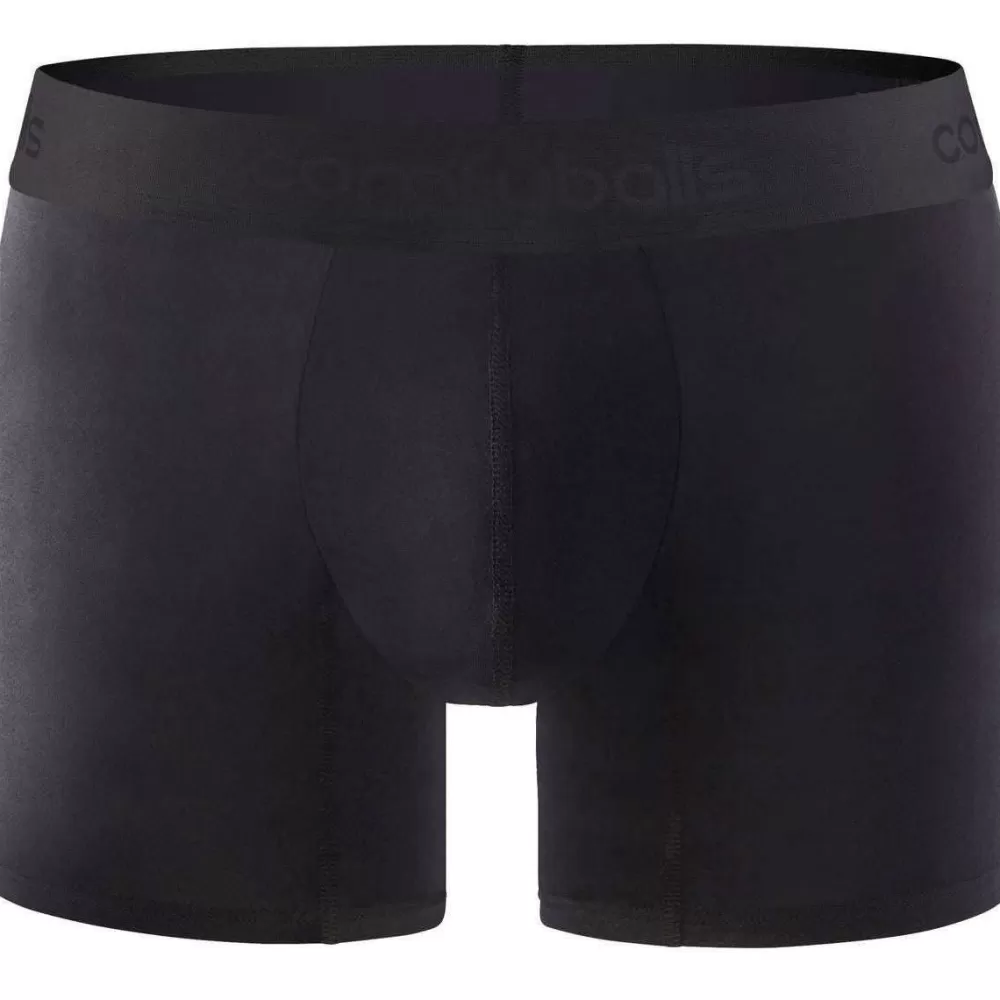 Comfyballs Men's Underwear^Black No Show Cotton Long Boxer
