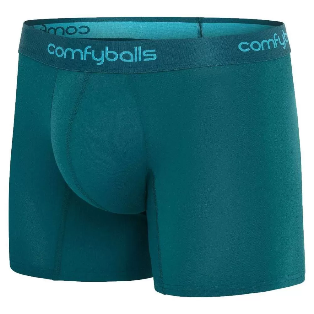 Comfyballs Men's Underwear^Green Cotton Long Boxer
