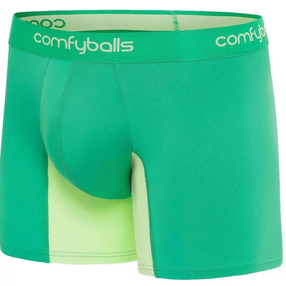 Comfyballs Men's Underwear^Green Performance Hybrid Long Boxer