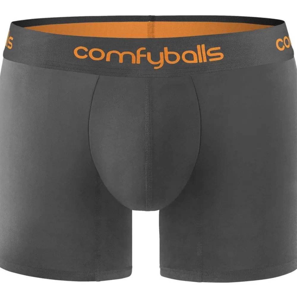 Comfyballs Men's Underwear^Grey Cotton Long Boxer