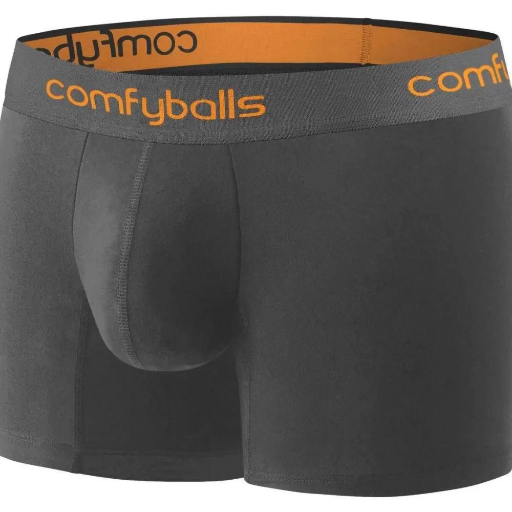 Comfyballs Men's Underwear^Grey Cotton Long Boxer