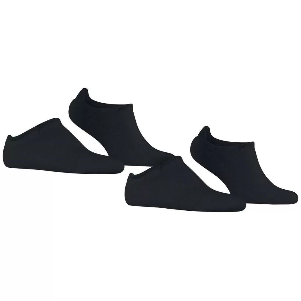 Esprit Women's Socks^Black Active Basic 2 Pack Sneaker Socks