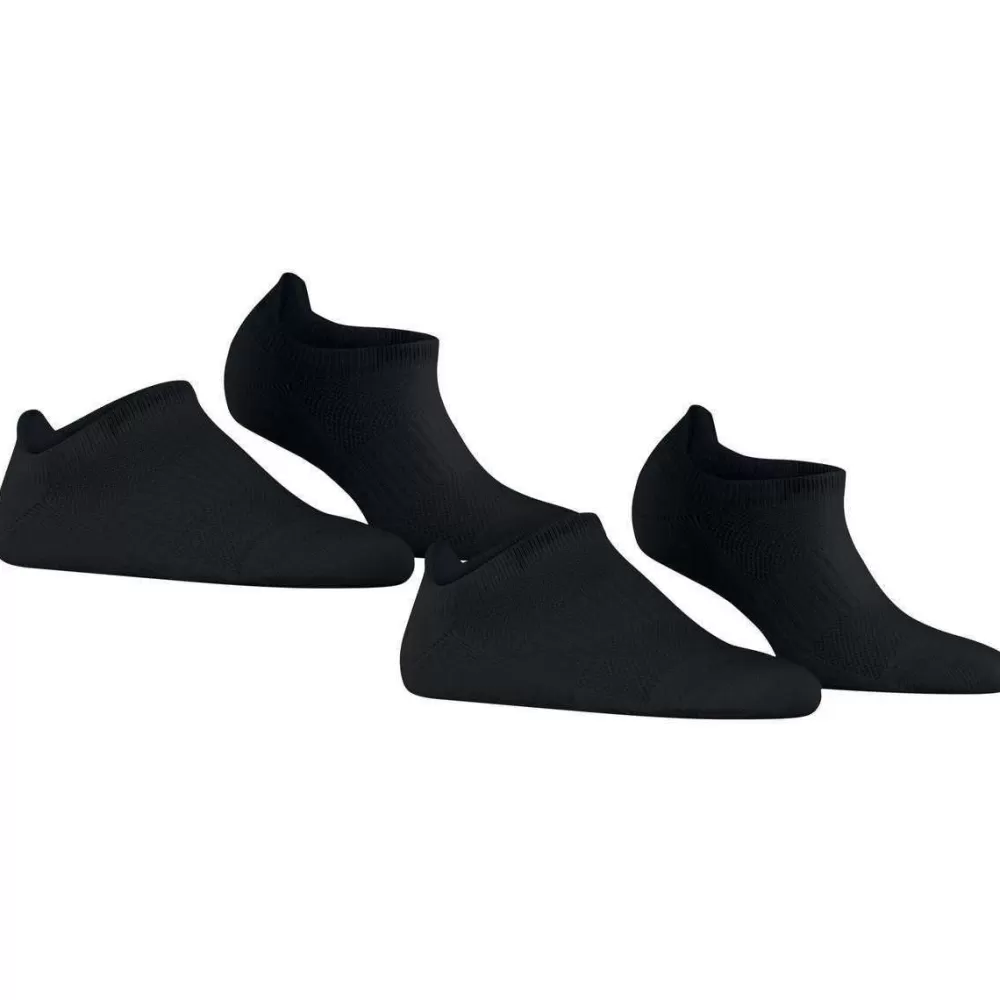Esprit Men's Socks^Black Active Basic 2 Pack Sneaker Socks