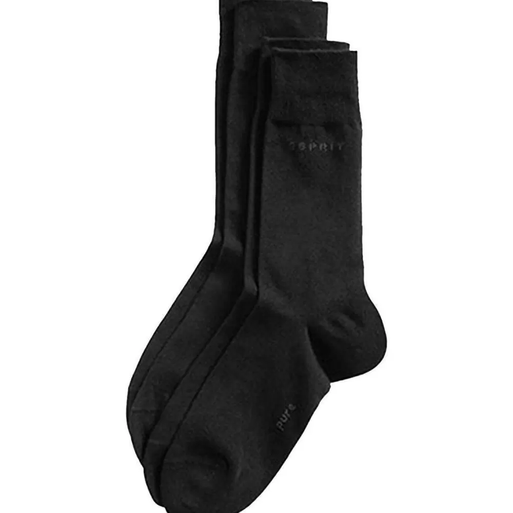 Esprit Men's Socks^Black Basic 2 Pack Socks