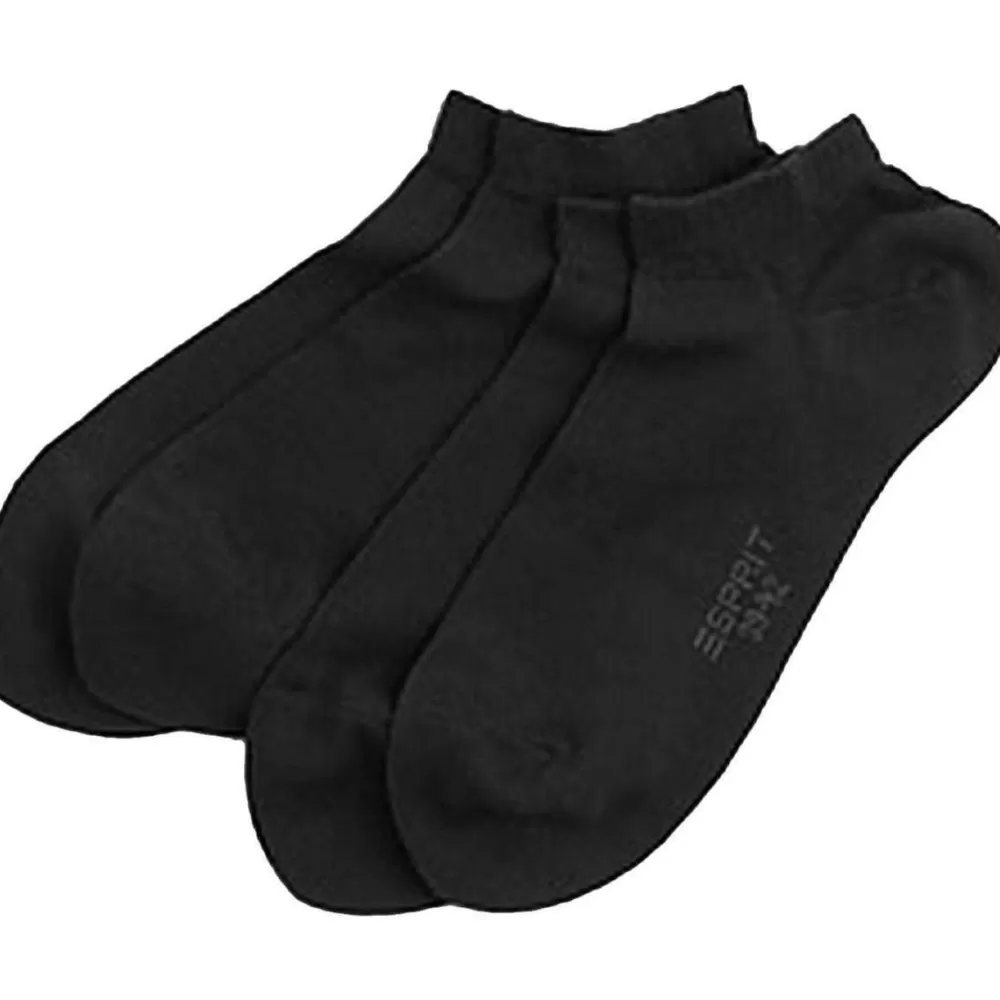 Esprit Men's Socks^Black Basic Sneaker 2 Pack Socks