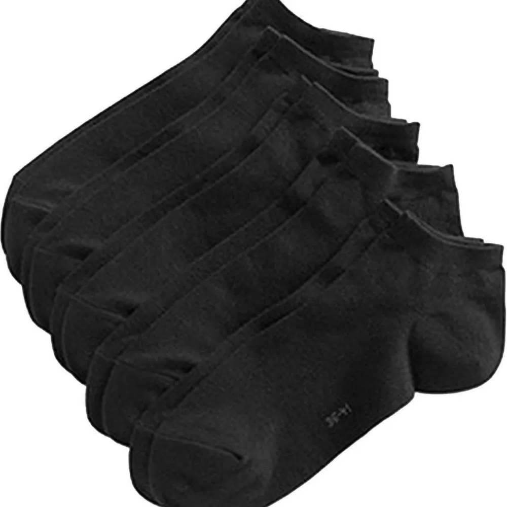 Esprit Women's Socks^Black Solid Block Colour Sneaker 5 Pack Socks