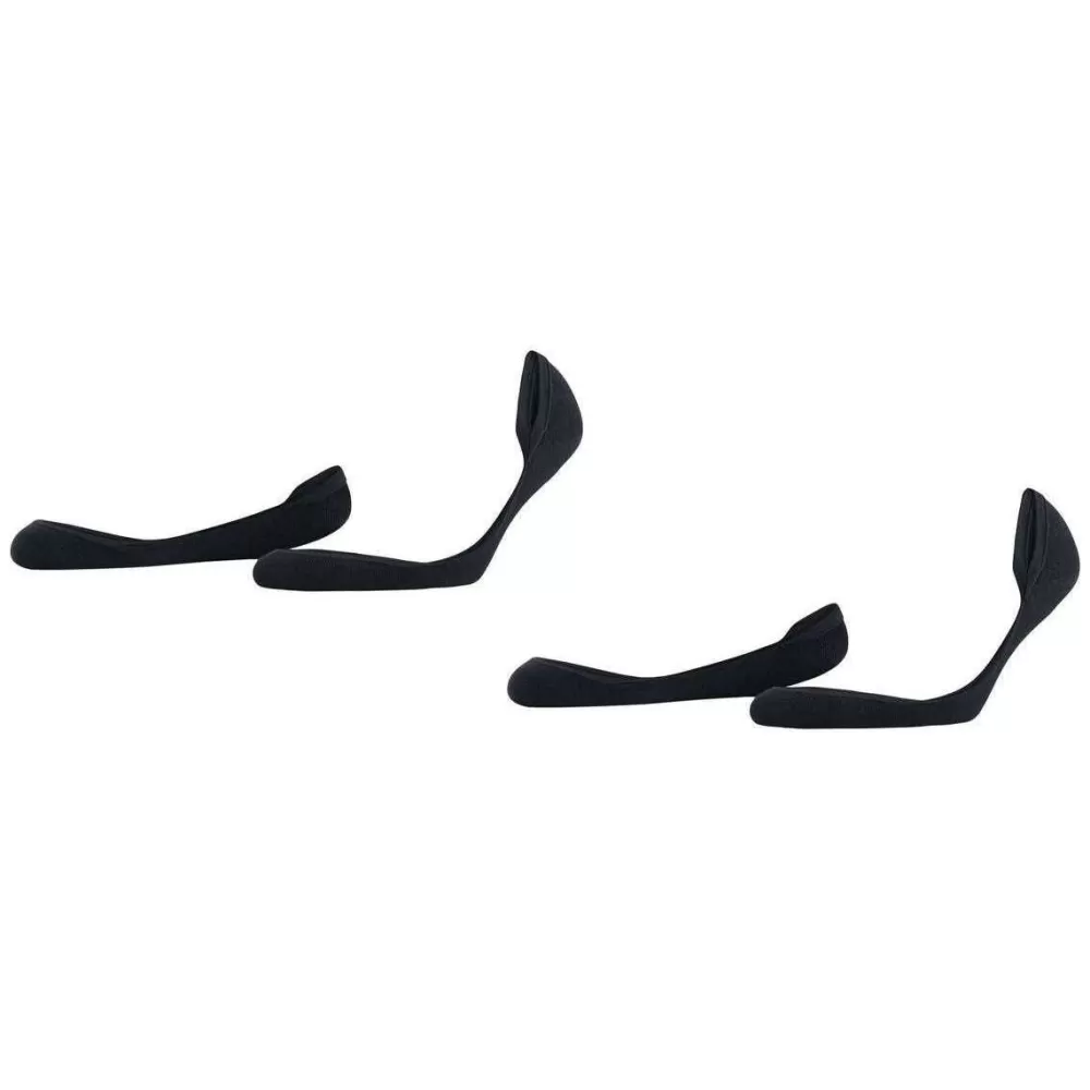 Esprit Women's Socks^Black Solid Low 2 Pack No Show Socks