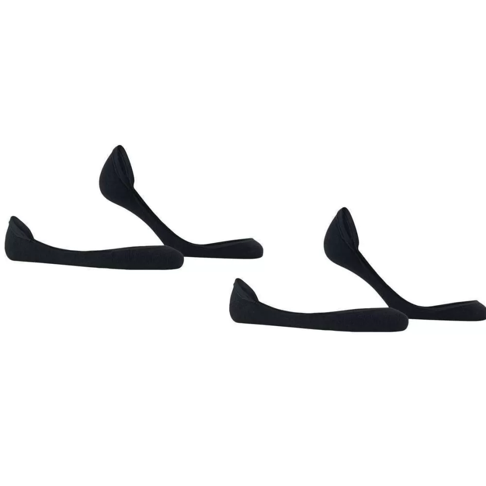 Esprit Women's Socks^Black Solid Low 2 Pack No Show Socks
