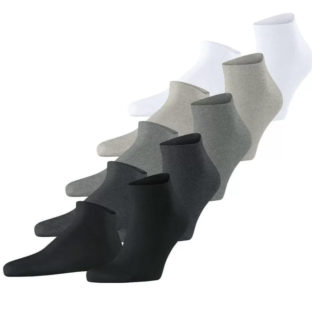 Esprit Men's Socks^Black Solid Mix 5 Pack Sneaker Socks