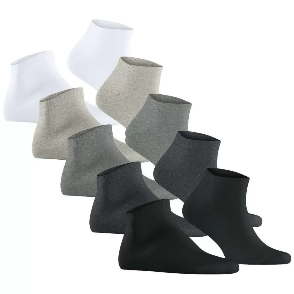 Esprit Men's Socks^Black Solid Mix 5 Pack Sneaker Socks