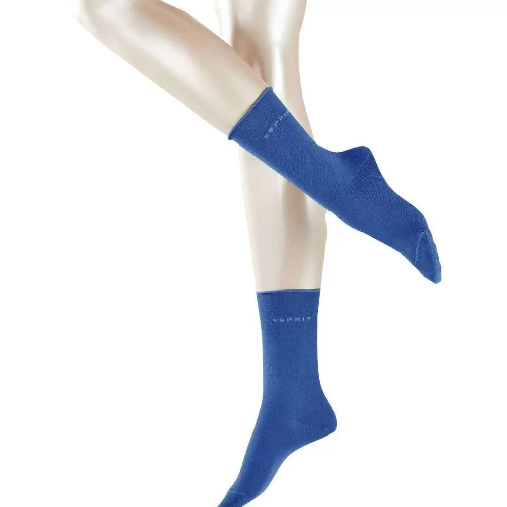 Esprit Women's Socks^Blue Basic Pure 2 Pack Socks