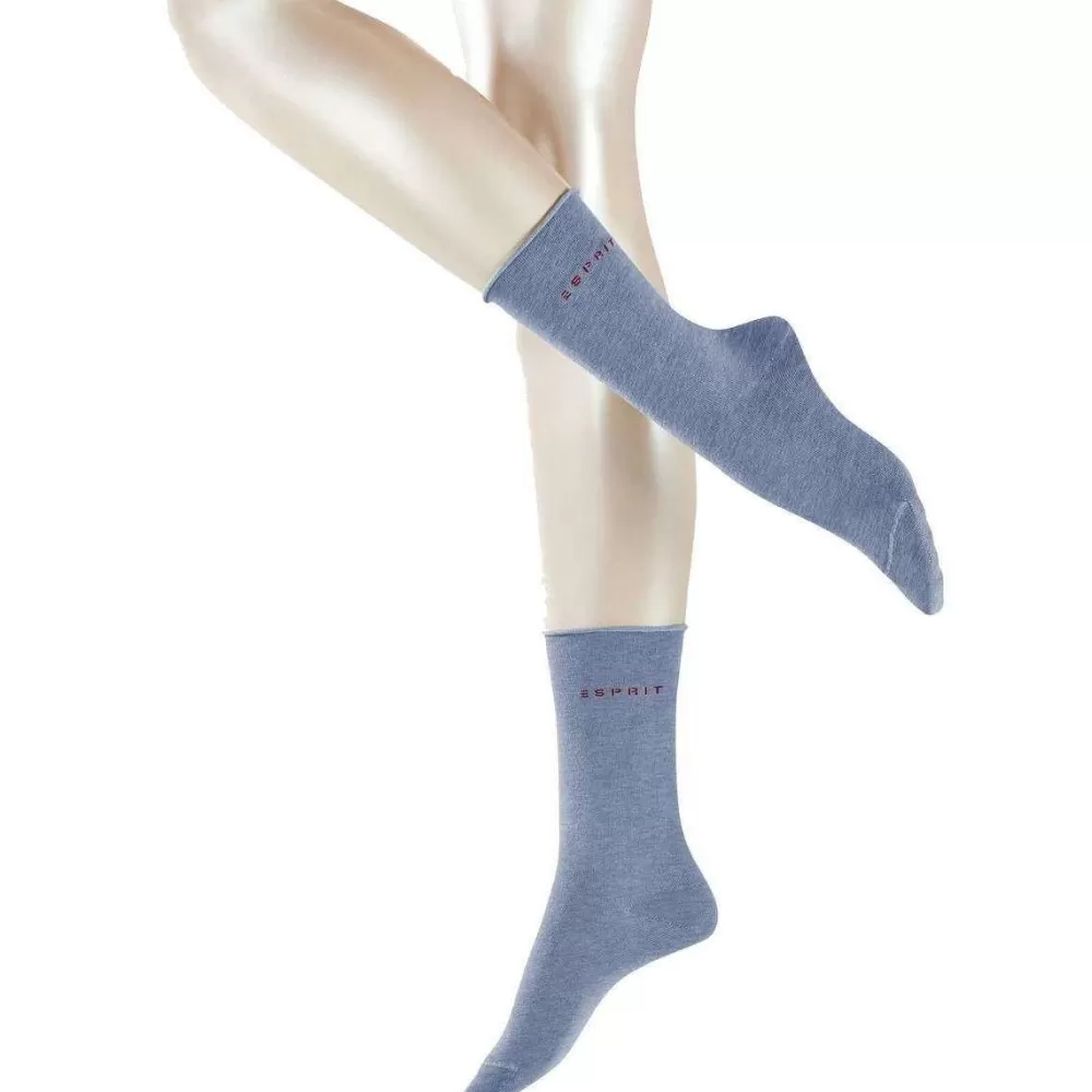 Esprit Women's Socks^Blue Basic Pure 2 Pack Socks