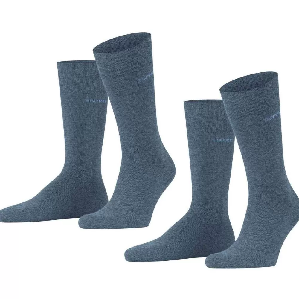 Esprit Men's Socks^Blue Basic Uni 2 Pack Socks
