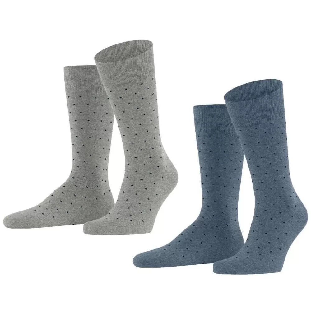 Esprit Men's Socks^Blue Fine Dot 2 Pack Socks