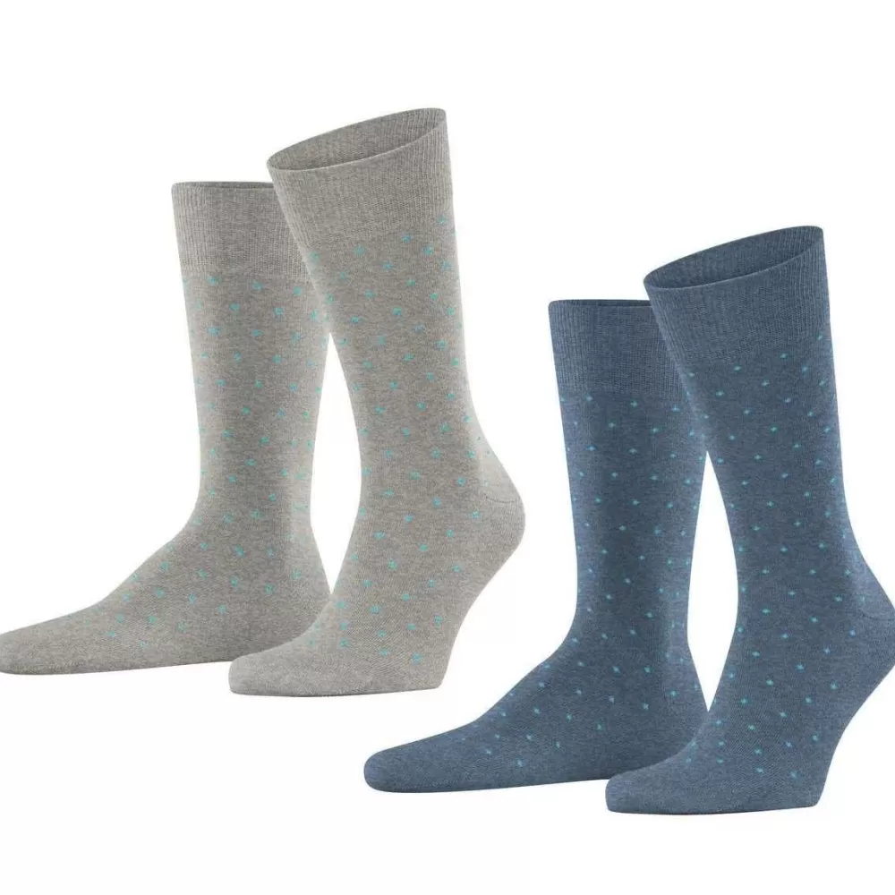 Esprit Men's Socks^Blue Fine Dot 2 Pack Socks