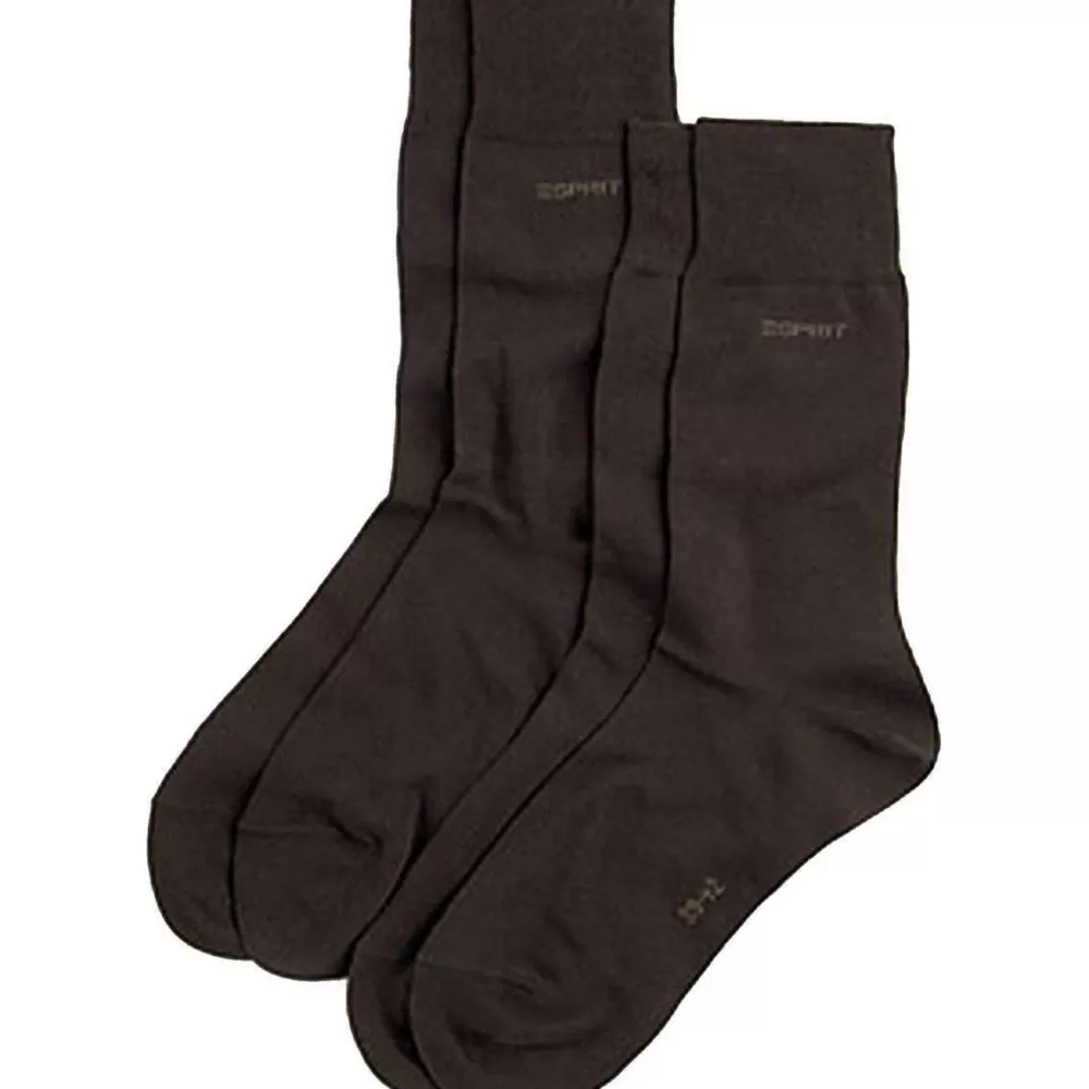 Esprit Men's Socks^Brown Basic 2 Pack Socks