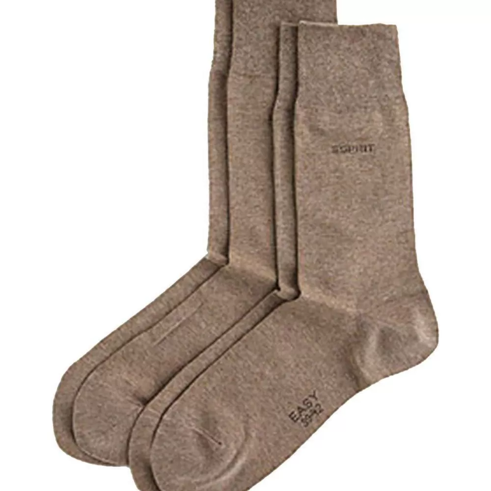 Esprit Men's Socks^Brown Basic Soft Cuff 2 Pack Socks