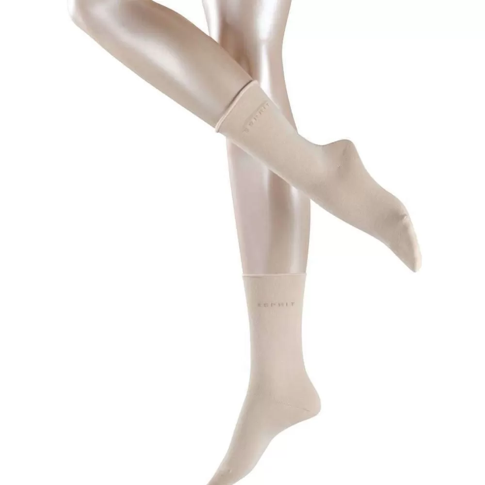 Esprit Women's Socks^Cream Basic Pure 2 Pack Socks