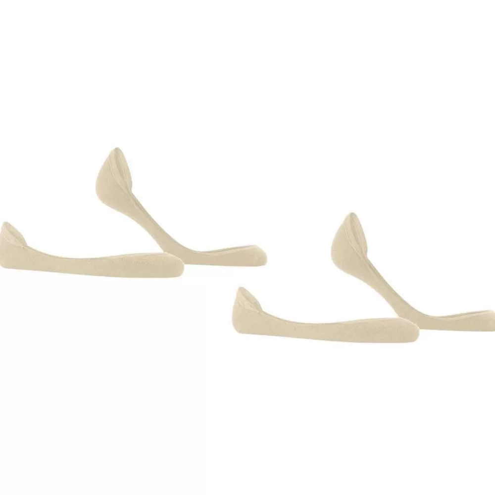 Esprit Women's Socks^Cream Solid Low 2 Pack No Show Socks