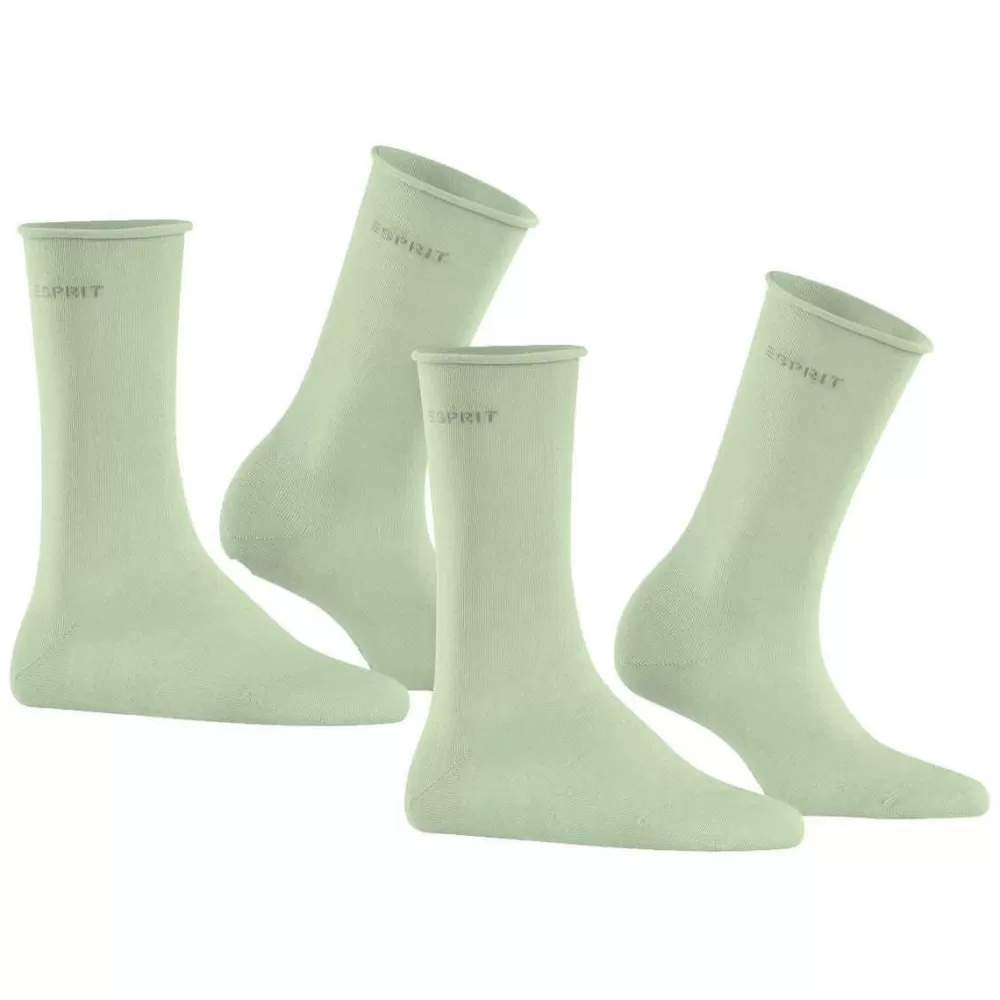 Esprit Women's Socks^Green Basic Pure 2 Pack Socks