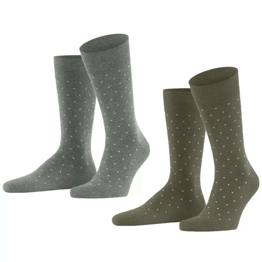 Esprit Men's Socks^Green Fine Dot 2 Pack Socks