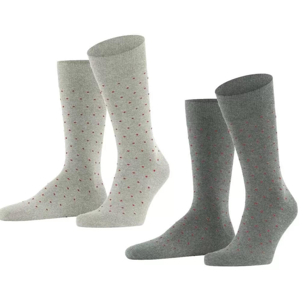 Esprit Men's Socks^Grey Fine Dot 2 Pack Socks