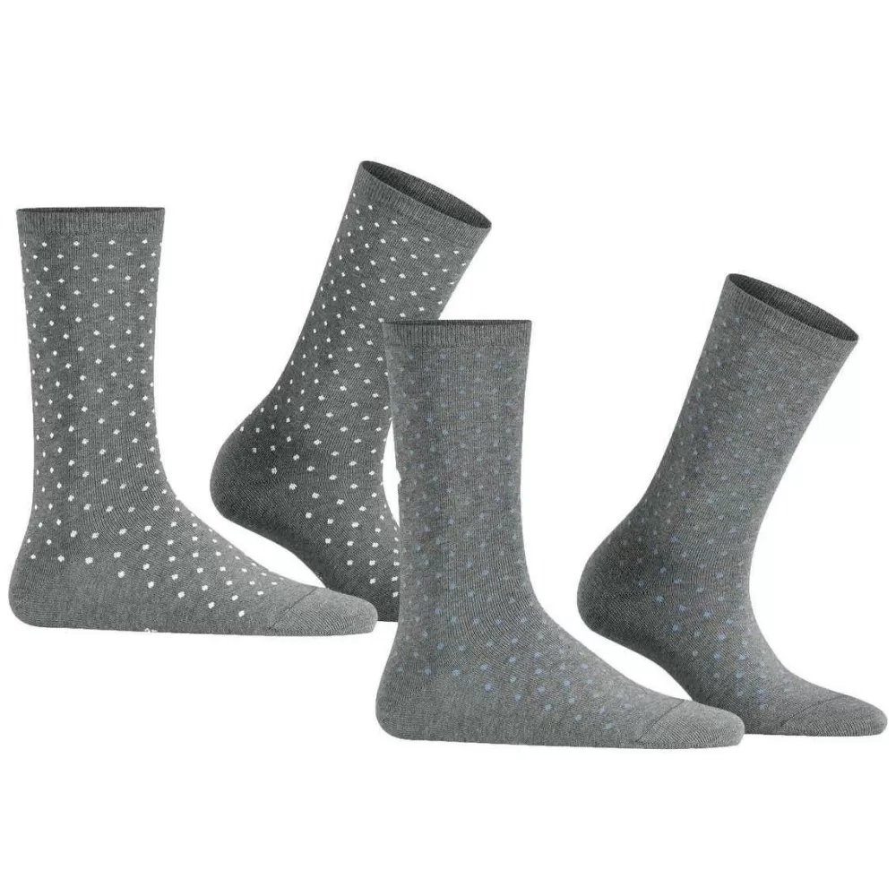 Esprit Women's Socks^Grey Fine Dot 2 Pack Socks