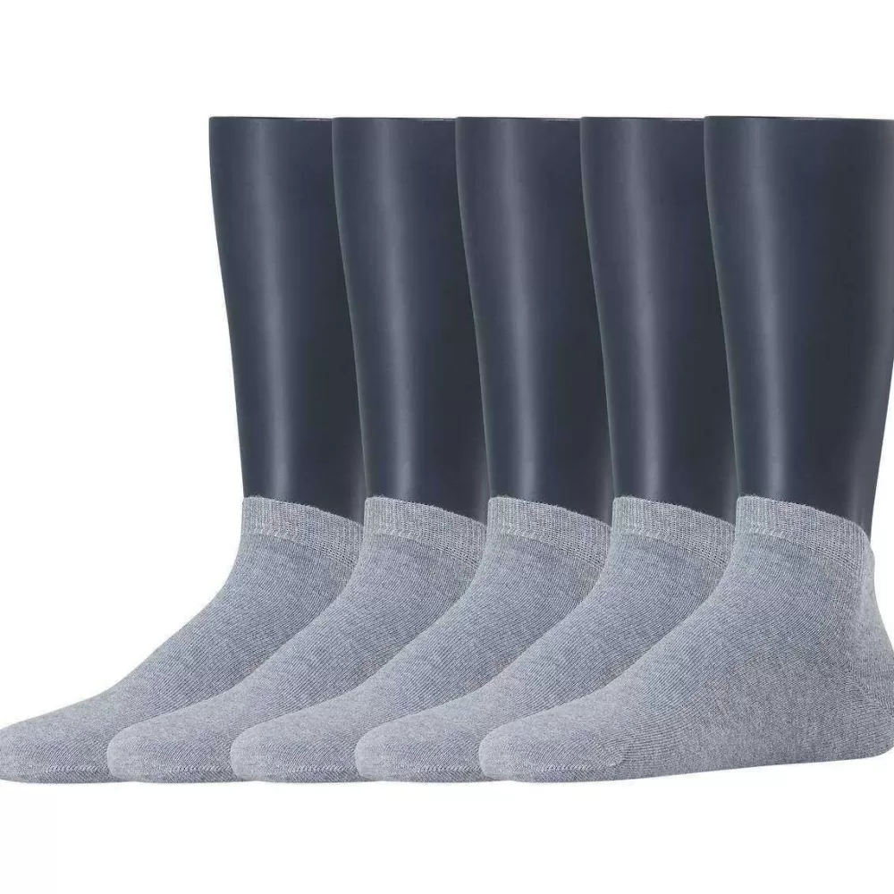 Esprit Men's Socks^Grey Solid 5 Pack Sneaker Socks
