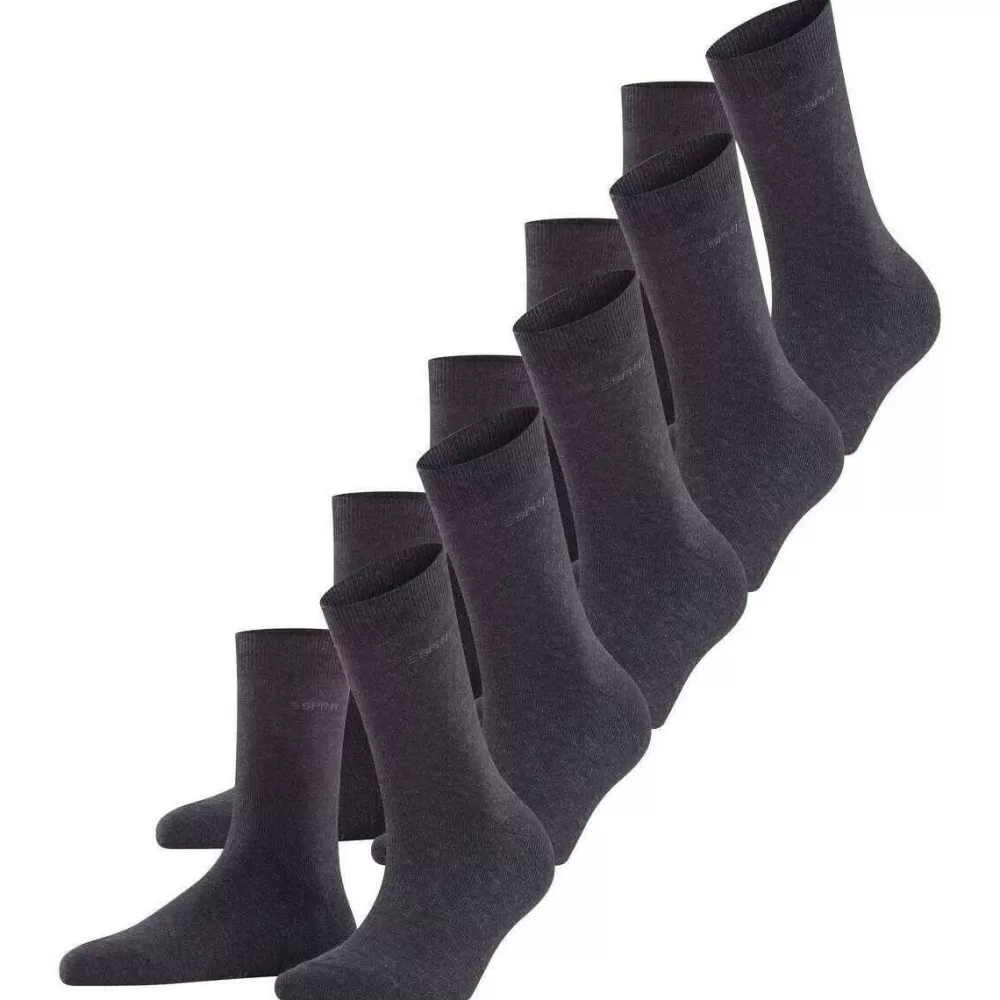 Esprit Women's Socks^Grey Solid 5 Pack Socks