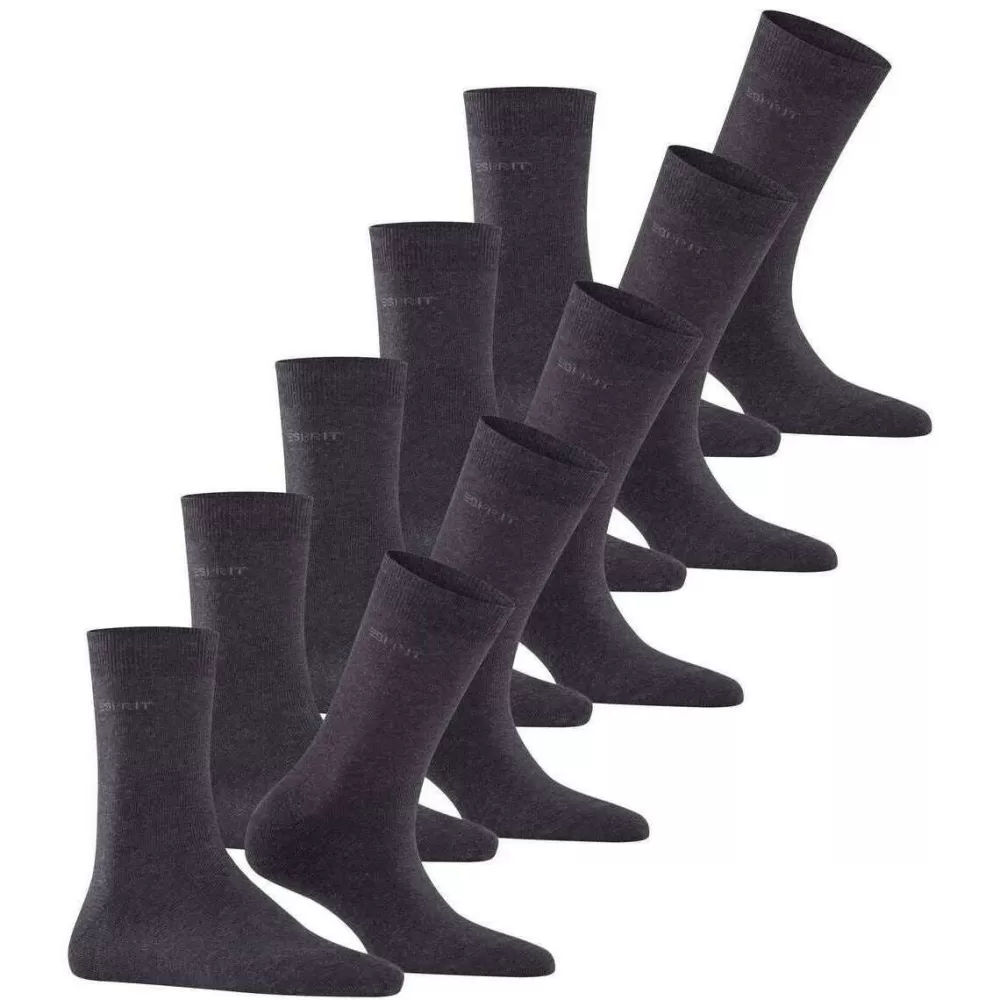 Esprit Women's Socks^Grey Solid 5 Pack Socks
