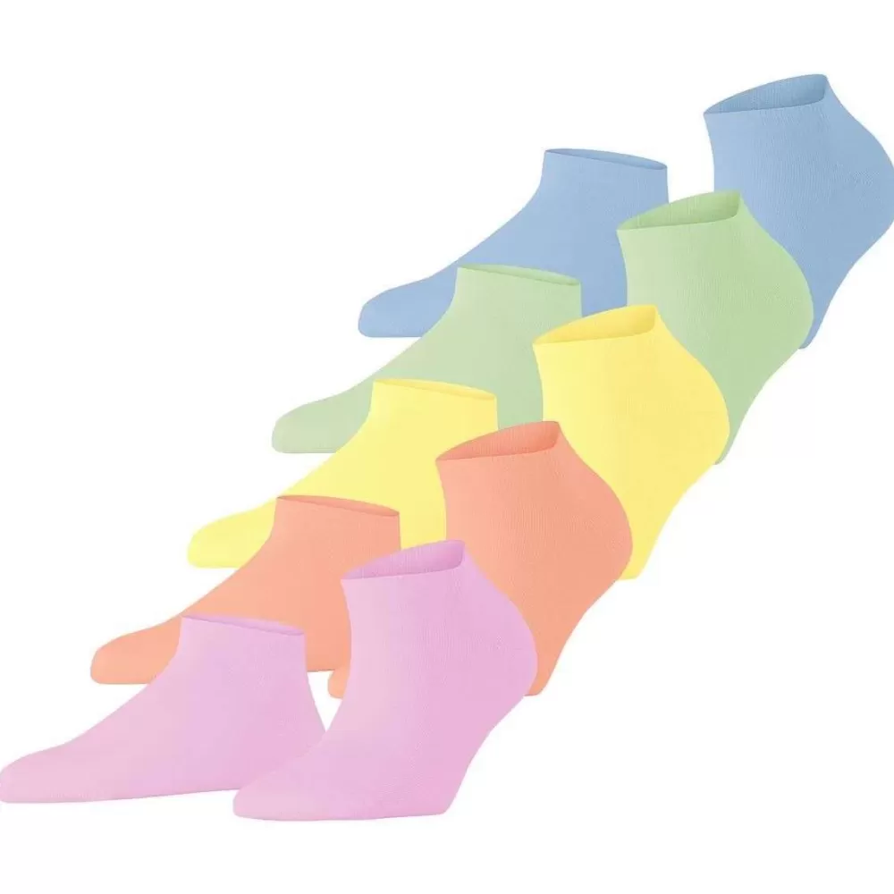 Esprit Women's Socks^Multi-Colour Solid Mix 5 Pack Sneaker Socks
