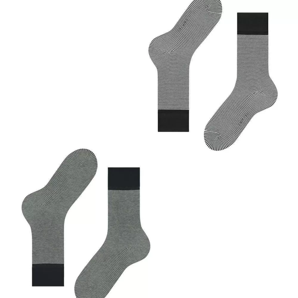 Esprit Men's Socks^Navy All Over Stripe 2 Pack Socks