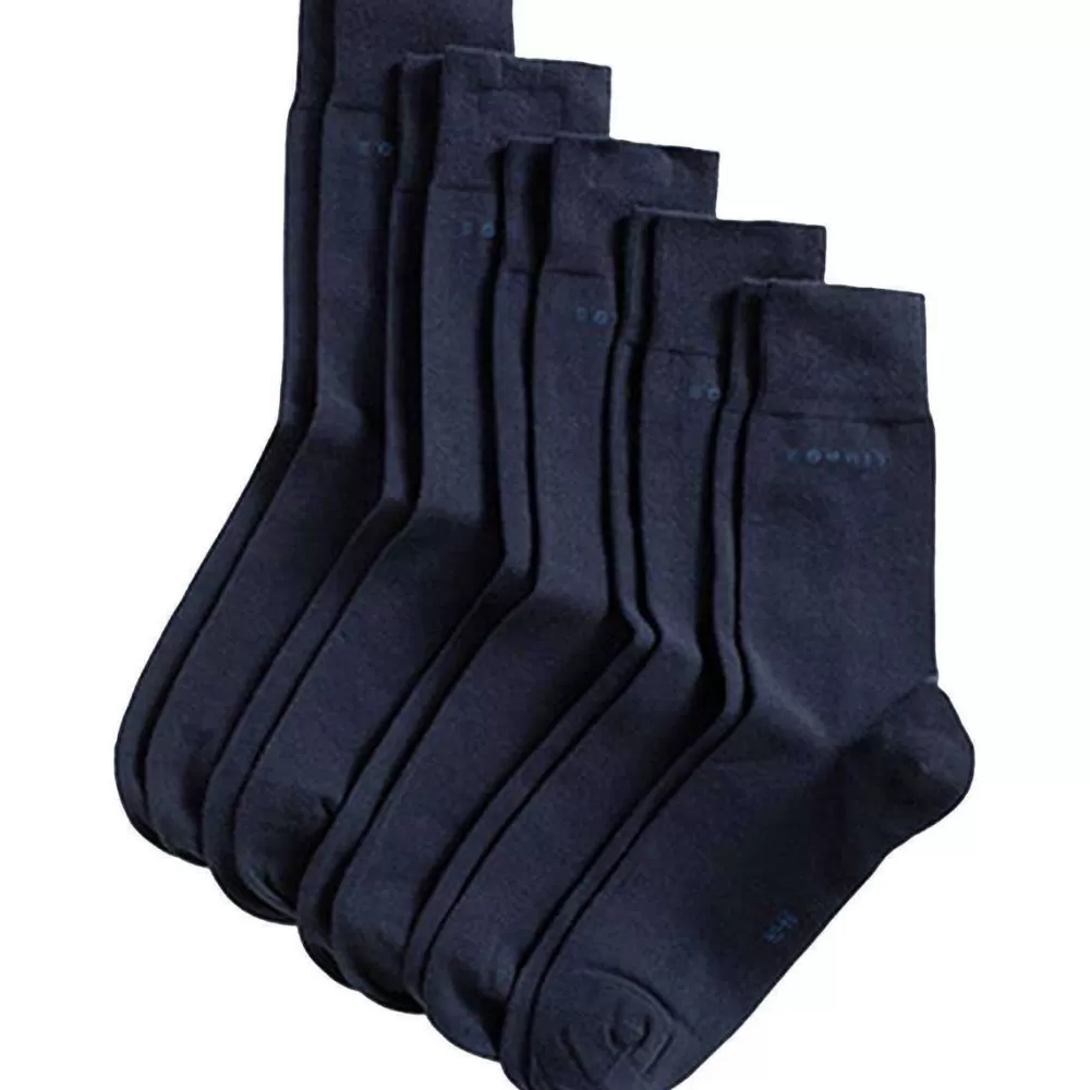 Esprit Men's Socks^Navy Basic Fine Knit 5 Pack Socks