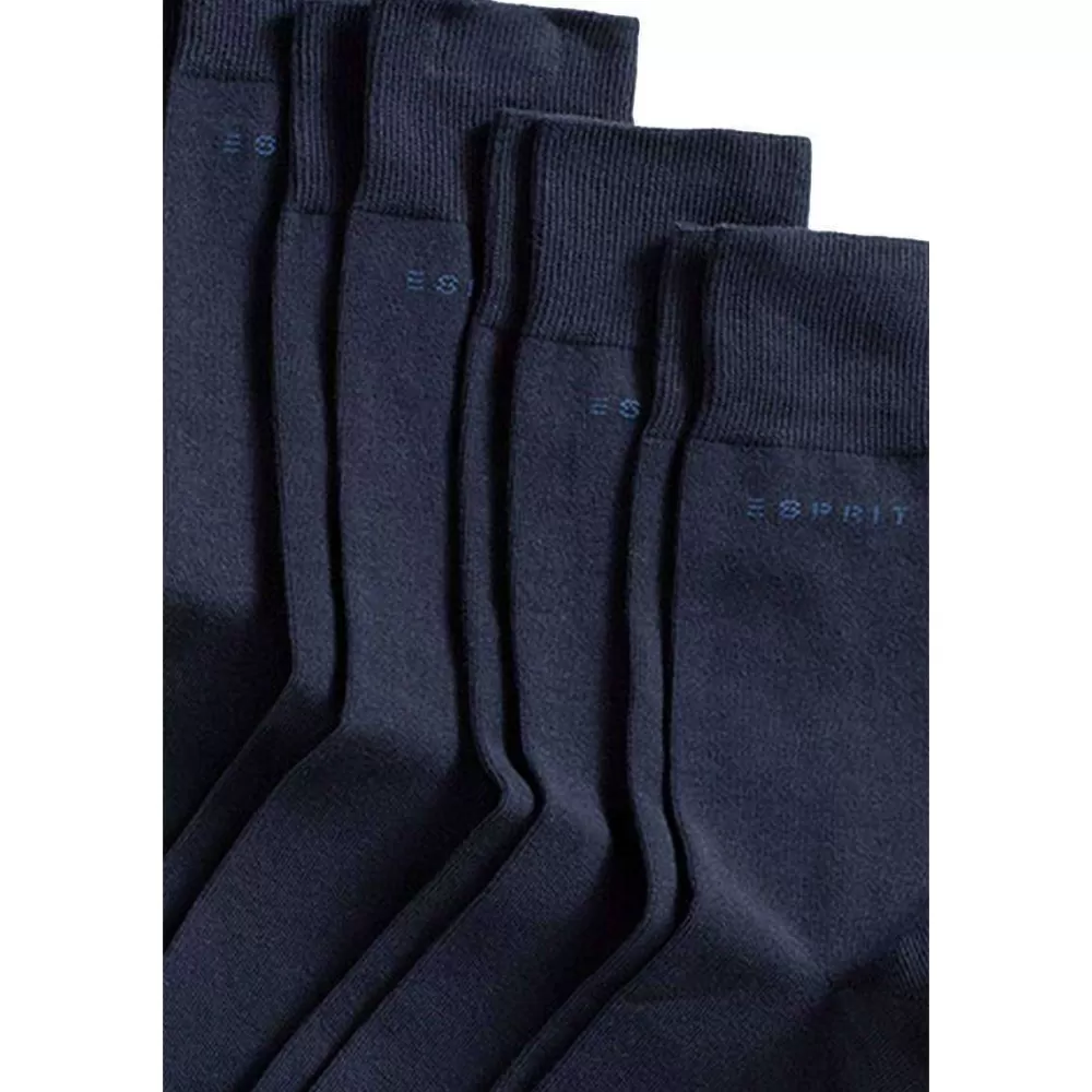 Esprit Men's Socks^Navy Basic Fine Knit 5 Pack Socks
