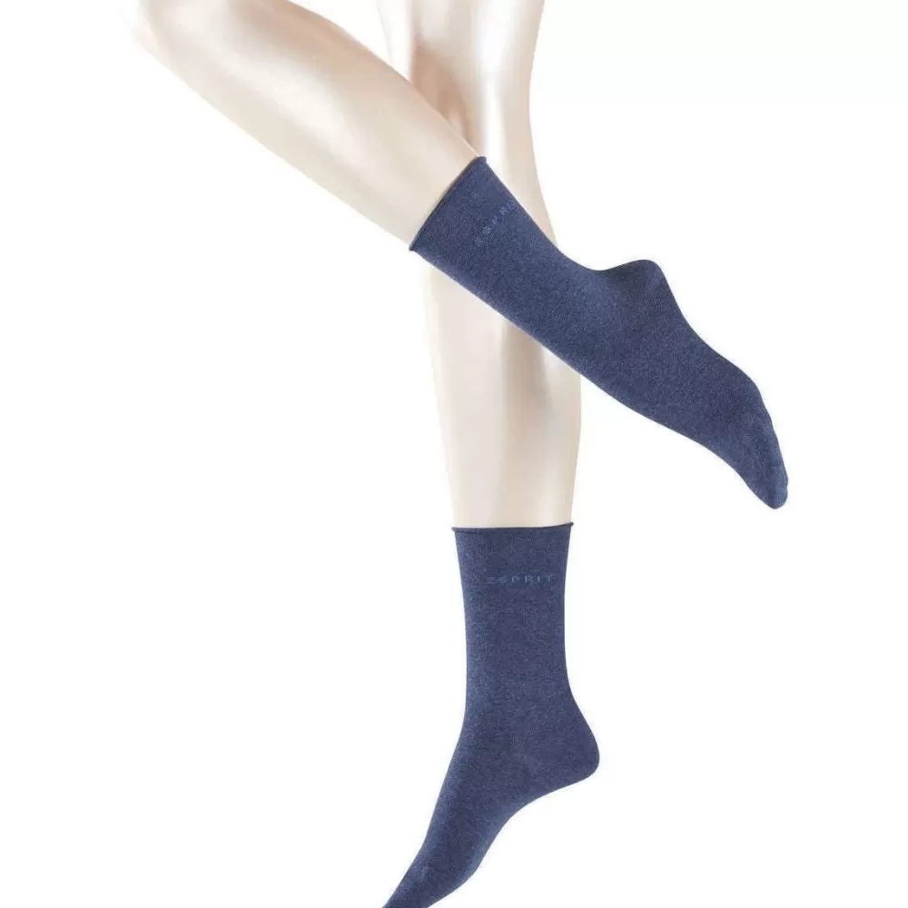 Esprit Women's Socks^Navy Basic Pure 2 Pack Socks