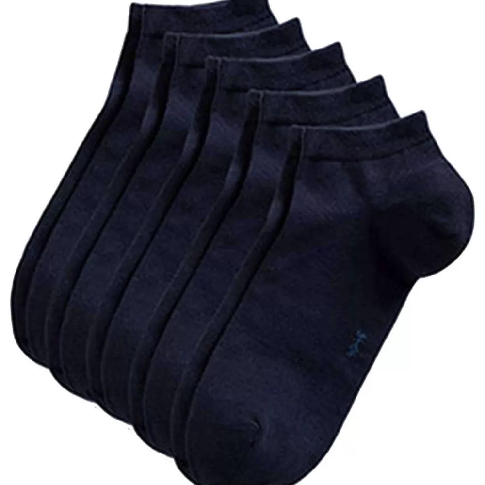 Esprit Men's Socks^Navy Block Coloured Sneaker 5 Pack Socks